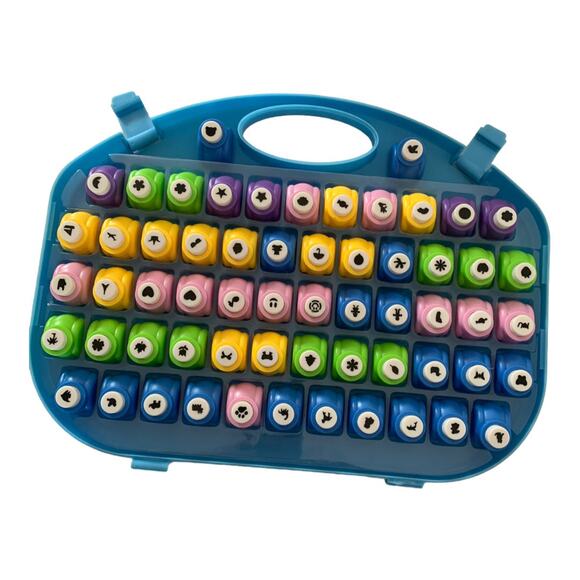 60 piece art paper stamper set kit punch out scrapbooking craft - Picture 2 of 7